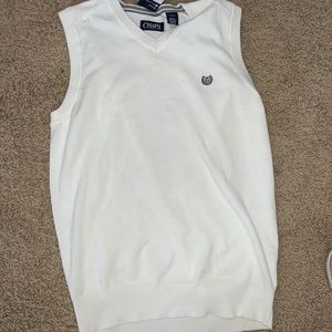 MENS CHAPS Sweater Vest WHITE